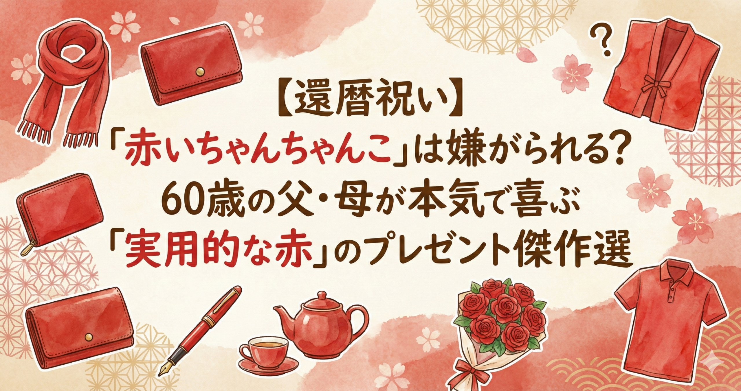 【還暦祝い】「赤いちゃんちゃんこ」は嫌がられる？60歳の父・母が本気で喜ぶ「実用的な赤」のプレゼント傑作選