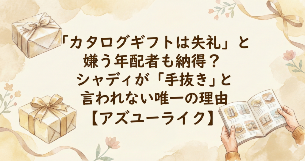 「カタログギフトは失礼」と嫌う年配者も納得？シャディが「手抜き」と言われない唯一の理由【アズユーライク】