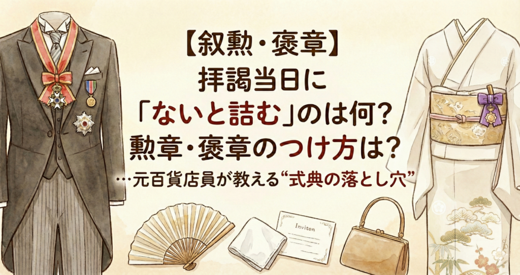 【叙勲・褒章】拝謁当日に「ないと詰む」のは何？勲章・褒章のつけ方は？…元百貨店員が教える“式典の落とし穴”