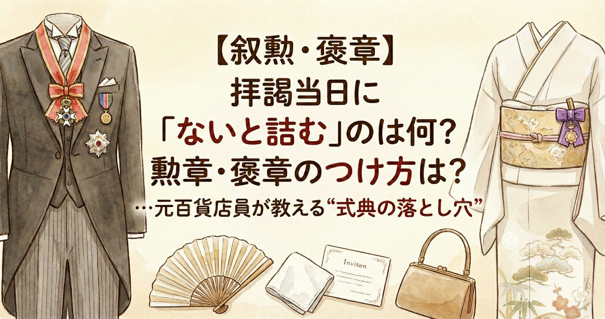 【叙勲・褒章】拝謁当日に「ないと詰む」のは何？勲章・褒章のつけ方は？…元百貨店員が教える“式典の落とし穴”