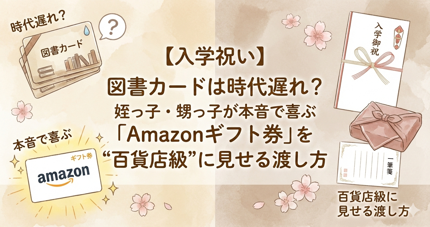 【入学祝い】図書カードは時代遅れ？姪っ子・甥っ子が本音で喜ぶ「Amazonギフト券」を“百貨店級”に見せる渡し方