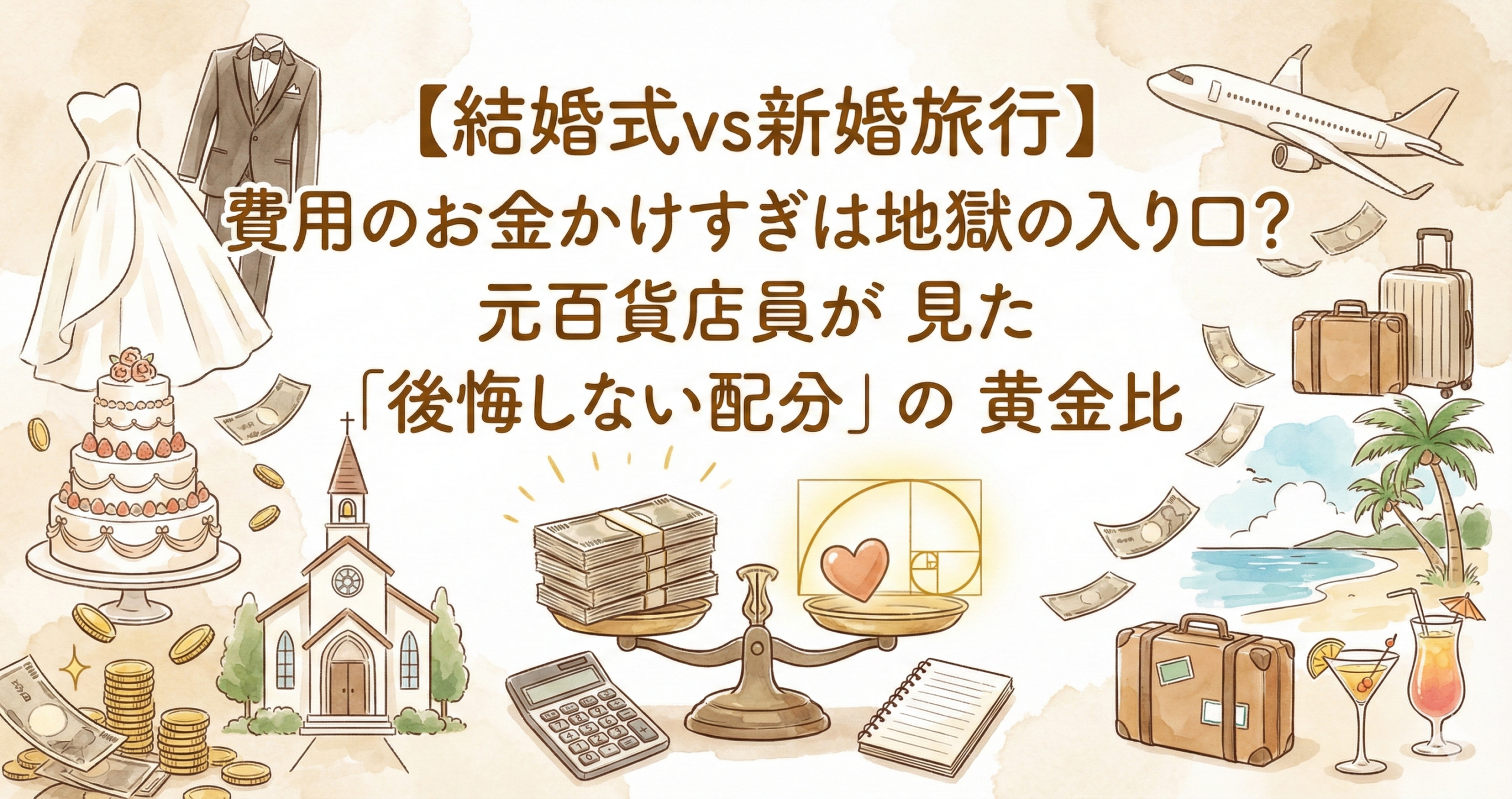 【結婚式vs新婚旅行】費用のお金かけすぎは地獄の入り口？元百貨店員が見た「後悔しない配分」の黄金比