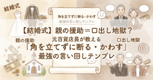 【結婚式】親の援助＝口出し地獄？元百貨店員が教える「角を立てずに断る・かわす」最強の言い回しテンプレ