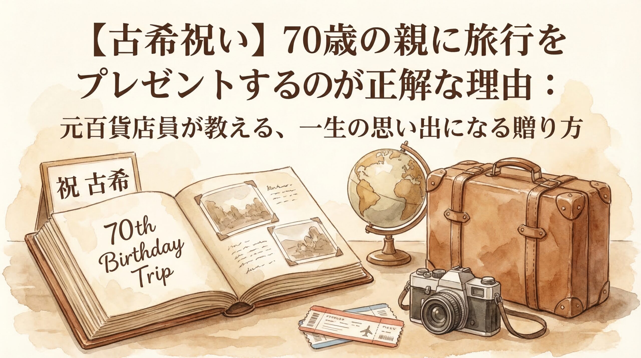 【古希祝い】70歳の親に「旅行」を贈るのが正解な理由。元百貨店員が見た、一生忘れない贈り方